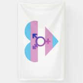 Trans Pride-vlag Hart Spandoek (Verticaal)