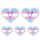 Trans Pride Vlag Hart Sticker (Voorkant)