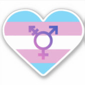 Trans Pride Vlag Hart Sticker (Voorkant)