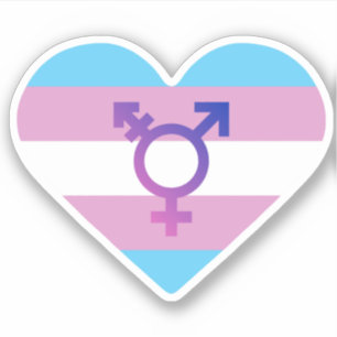 Trans Pride Vlag Hart Sticker