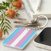 Trans Pride-vlag Sleutelhanger (Voorkant Rechts)