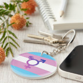 Trans Pride-vlag Sleutelhanger (Voorkant Rechts)