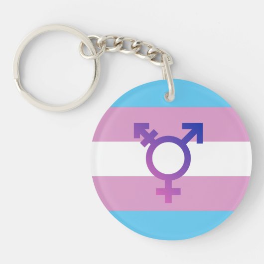 Trans Pride-vlag Sleutelhanger (Voorkant)