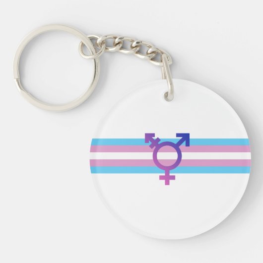 Trans Pride-vlag Sleutelhanger (Voorkant)
