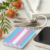 Trans Pride-vlag Sleutelhanger (Voorkant Rechts)