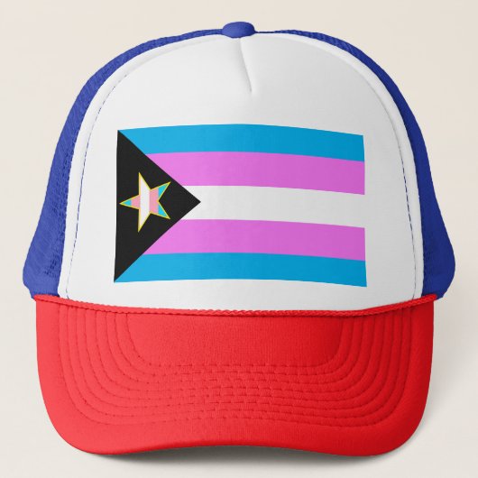 Trans Pride Vlag Ster Trucker Pet (Voorkant)