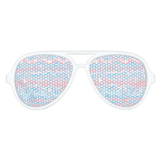 Trans Pride Vlag Trippy Boho Groovy Golvende Strep Aviator Zonnebril (Voorkant)
