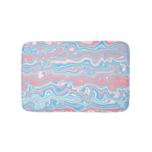 Trans Pride Vlag Trippy Boho Groovy Golvende Strep Badmat (Voorkant)