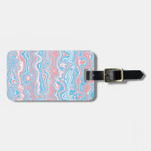 Trans Pride Vlag Trippy Boho Groovy Golvende Strep Bagagelabel (Voorkant horizontaal)