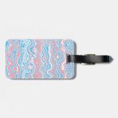 Trans Pride Vlag Trippy Boho Groovy Golvende Strep Bagagelabel (Achterkant horizontaal)