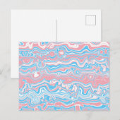 Trans Pride Vlag Trippy Boho Groovy Golvende Strep Briefkaart (Voorkant / Achterkant)
