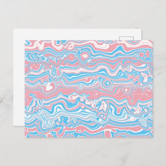 Trans Pride Vlag Trippy Boho Groovy Golvende Strep Briefkaart (Voorkant / Achterkant)
