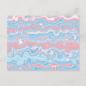 Trans Pride Vlag Trippy Boho Groovy Golvende Strep Briefkaart (Voorkant)