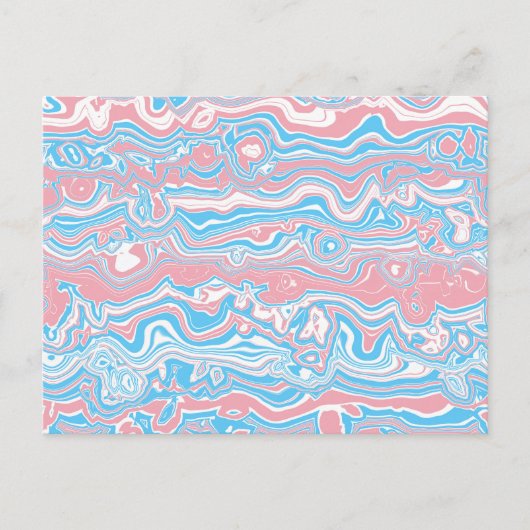 Trans Pride Vlag Trippy Boho Groovy Golvende Strep Briefkaart (Voorkant)