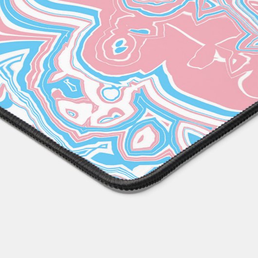 Trans Pride Vlag Trippy Boho Groovy Golvende Strep Bureaumat (Hoek)