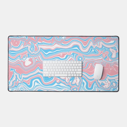 Trans Pride Vlag Trippy Boho Groovy Golvende Strep Bureaumat (Keyboard & Muis)