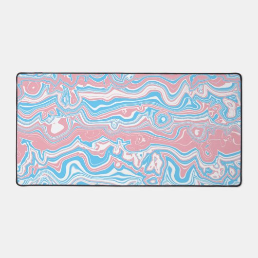 Trans Pride Vlag Trippy Boho Groovy Golvende Strep Bureaumat (Voorkant)