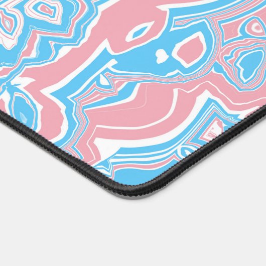 Trans Pride Vlag Trippy Boho Groovy Golvende Strep Bureaumat (Hoek)