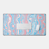 Trans Pride Vlag Trippy Boho Groovy Golvende Strep Bureaumat (Keyboard & Muis)