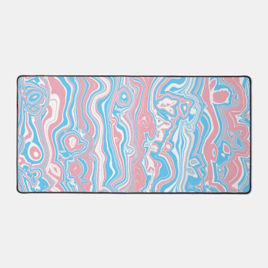 Trans Pride Vlag Trippy Boho Groovy Golvende Strep Bureaumat (Voorkant)