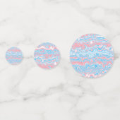 Trans Pride Vlag Trippy Boho Groovy Golvende Strep Confetti (Achterkanten)