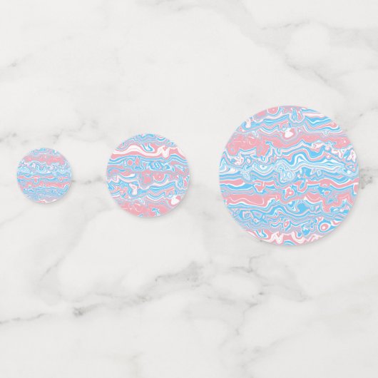 Trans Pride Vlag Trippy Boho Groovy Golvende Strep Confetti (Achterkanten)