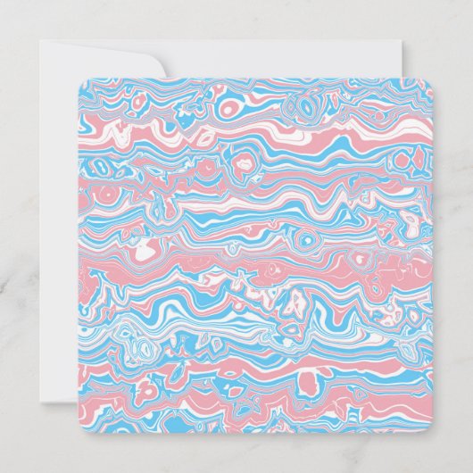 Trans Pride Vlag Trippy Boho Groovy Golvende Strep Feestdagenkaart (Voorkant)