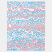 Trans Pride Vlag Trippy Boho Groovy Golvende Strep Fleece Deken (Voorkant)