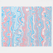 Trans Pride Vlag Trippy Boho Groovy Golvende Strep Fleece Deken (Voorkant (Horizontaal))