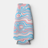 Trans Pride Vlag Trippy Boho Groovy Golvende Strep Flesjeskoeler (Voorkant)