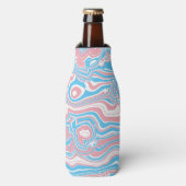 Trans Pride Vlag Trippy Boho Groovy Golvende Strep Flesjeskoeler (Fles Voorkant)