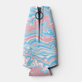Trans Pride Vlag Trippy Boho Groovy Golvende Strep Flesjeskoeler (Achterkant)