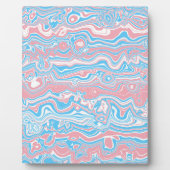 Trans Pride Vlag Trippy Boho Groovy Golvende Strep Fotoplaat (Voorkant)
