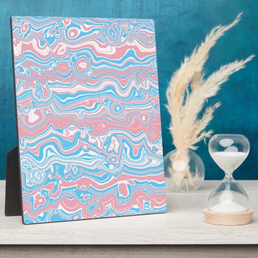 Trans Pride Vlag Trippy Boho Groovy Golvende Strep Fotoplaat (Zijkant)