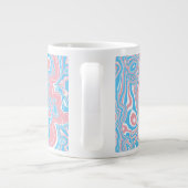 Trans Pride Vlag Trippy Boho Groovy Golvende Strep Grote Koffiekop (Achterkant)