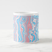Trans Pride Vlag Trippy Boho Groovy Golvende Strep Grote Koffiekop (Voorkant)