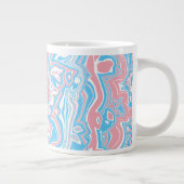 Trans Pride Vlag Trippy Boho Groovy Golvende Strep Grote Koffiekop (Rechts)