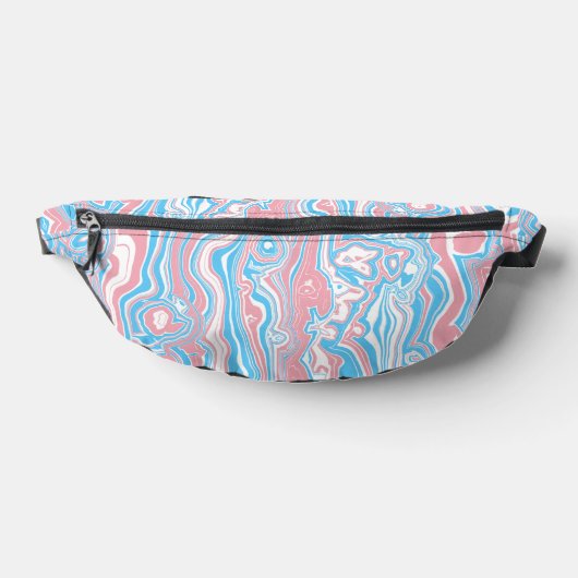 Trans Pride Vlag Trippy Boho Groovy Golvende Strep Heuptasje (Liggend)