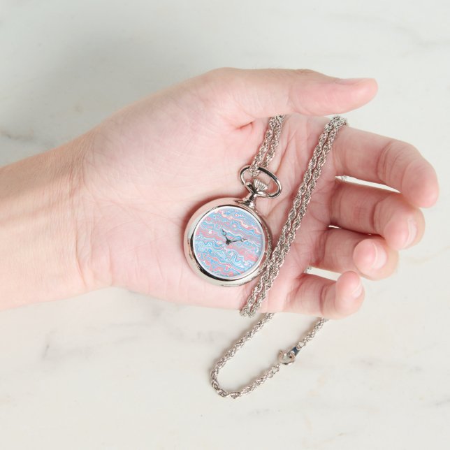 Trans Pride Vlag Trippy Boho Groovy Golvende Strep Horloge (Hand)