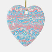 Trans Pride Vlag Trippy Boho Groovy Golvende Strep Keramisch Ornament (Rechts)