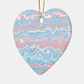 Trans Pride Vlag Trippy Boho Groovy Golvende Strep Keramisch Ornament (Links)