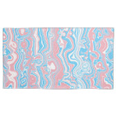 Trans Pride Vlag Trippy Boho Groovy Golvende Strep Kussensloop (Voorkant-Links)