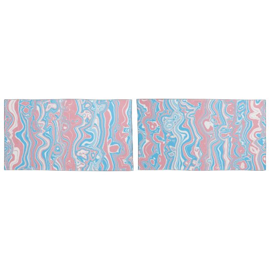 Trans Pride Vlag Trippy Boho Groovy Golvende Strep Kussensloop (Achterkant-Set)
