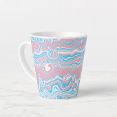 Trans Pride Vlag Trippy Boho Groovy Golvende Strep Latte Mok (Linkerhoek)