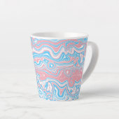 Trans Pride Vlag Trippy Boho Groovy Golvende Strep Latte Mok (Rechterhoek)