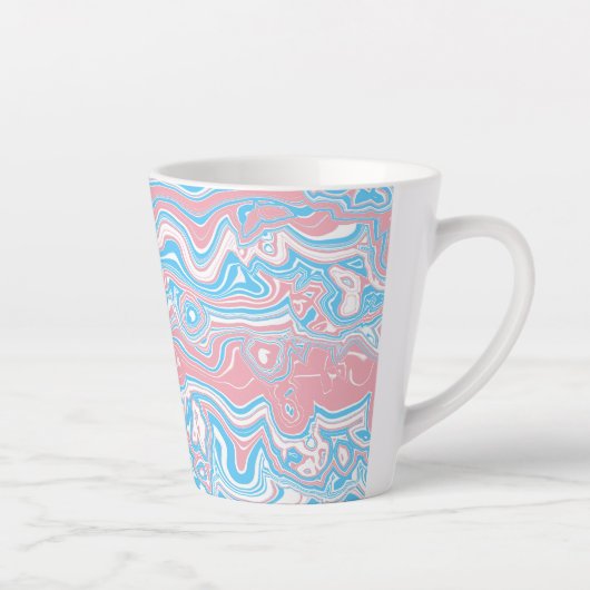 Trans Pride Vlag Trippy Boho Groovy Golvende Strep Latte Mok (Rechts)