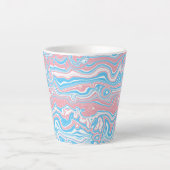 Trans Pride Vlag Trippy Boho Groovy Golvende Strep Latte Mok (Voorkant)