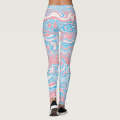 Trans Pride-vlag Trippy Boho Groovy Golvende Strep Leggings (Achterkant)