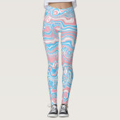 Trans Pride-vlag Trippy Boho Groovy Golvende Strep Leggings (Voorkant)