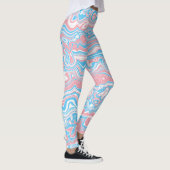 Trans Pride-vlag Trippy Boho Groovy Golvende Strep Leggings (Rechts)
